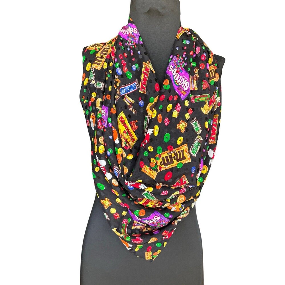 Vintage Planet Mars Hand Made 100% Silk Scarf | Snickers, M&M’s, Skittles, Twix
